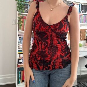 Esprit Red and Black Camisole